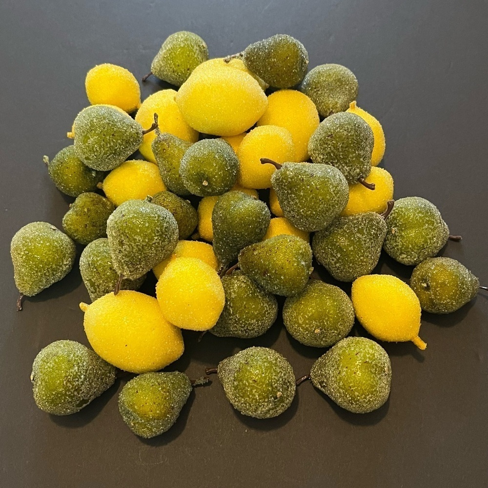 Vintage Sugared Faux Artificial Lemons Limes Small Miniature Bar Mini Lot 44x
